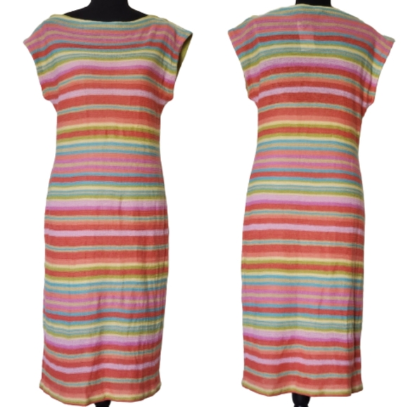 Lauren Ralph‎ Lauren Multicolor Knit Midi Dress.